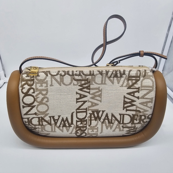 NWT JW ANDERSON The Bumper 15 Pecan Jacquard Monogram Baguette Shoulder Bag - Picture 6 of 12
